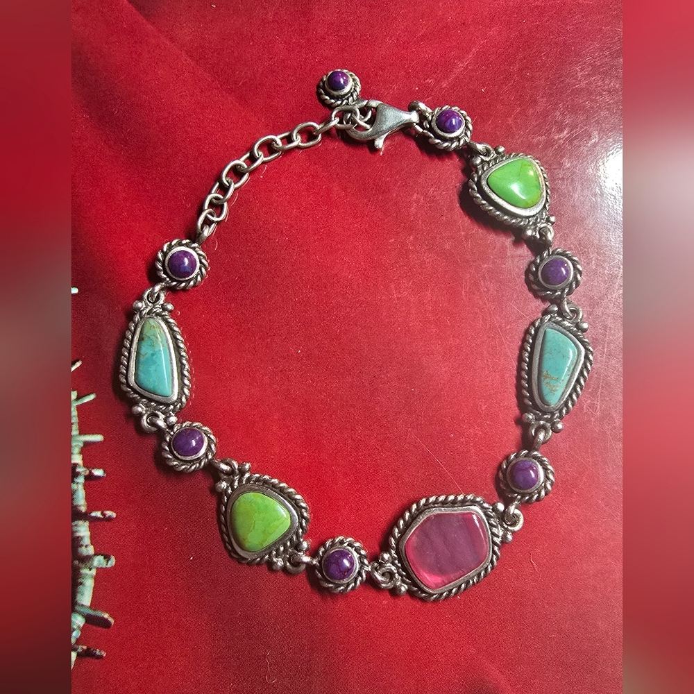 Vintage Native American Sterling Silver Bracelet Signed Gearse